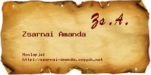 Zsarnai Amanda névjegykártya